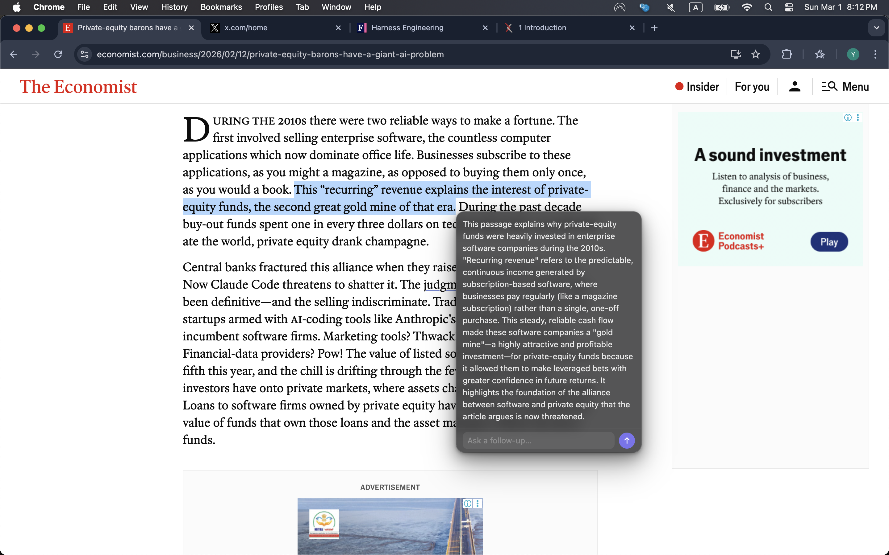 TextExplainer explaining text on a webpage